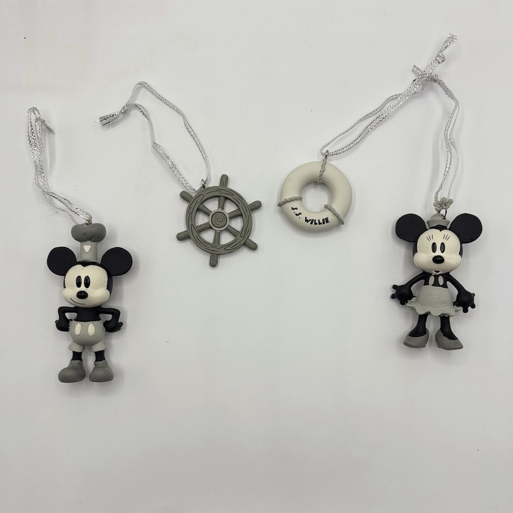 Disney Sketchbook Ornament Steamboat Mickey & Minnie 4pc Mini Set